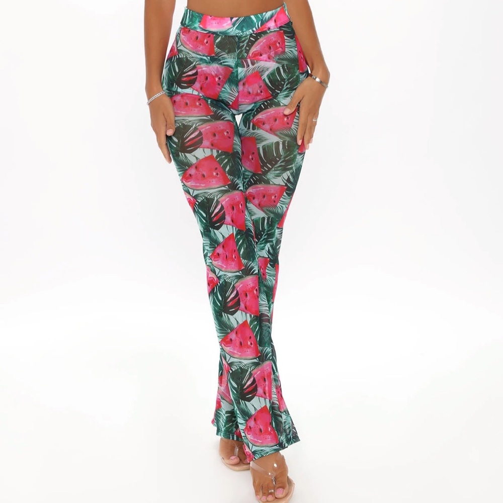 Last Call‼️Piña Colada Mama Swim Cover Up Pants - Green/combo